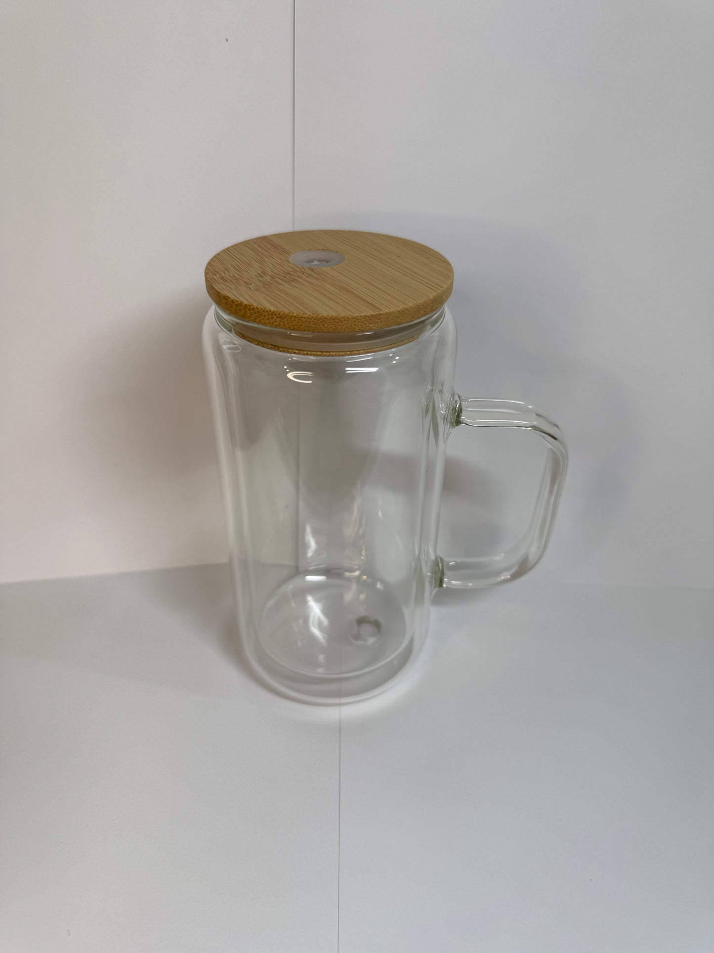 glass cup with handle