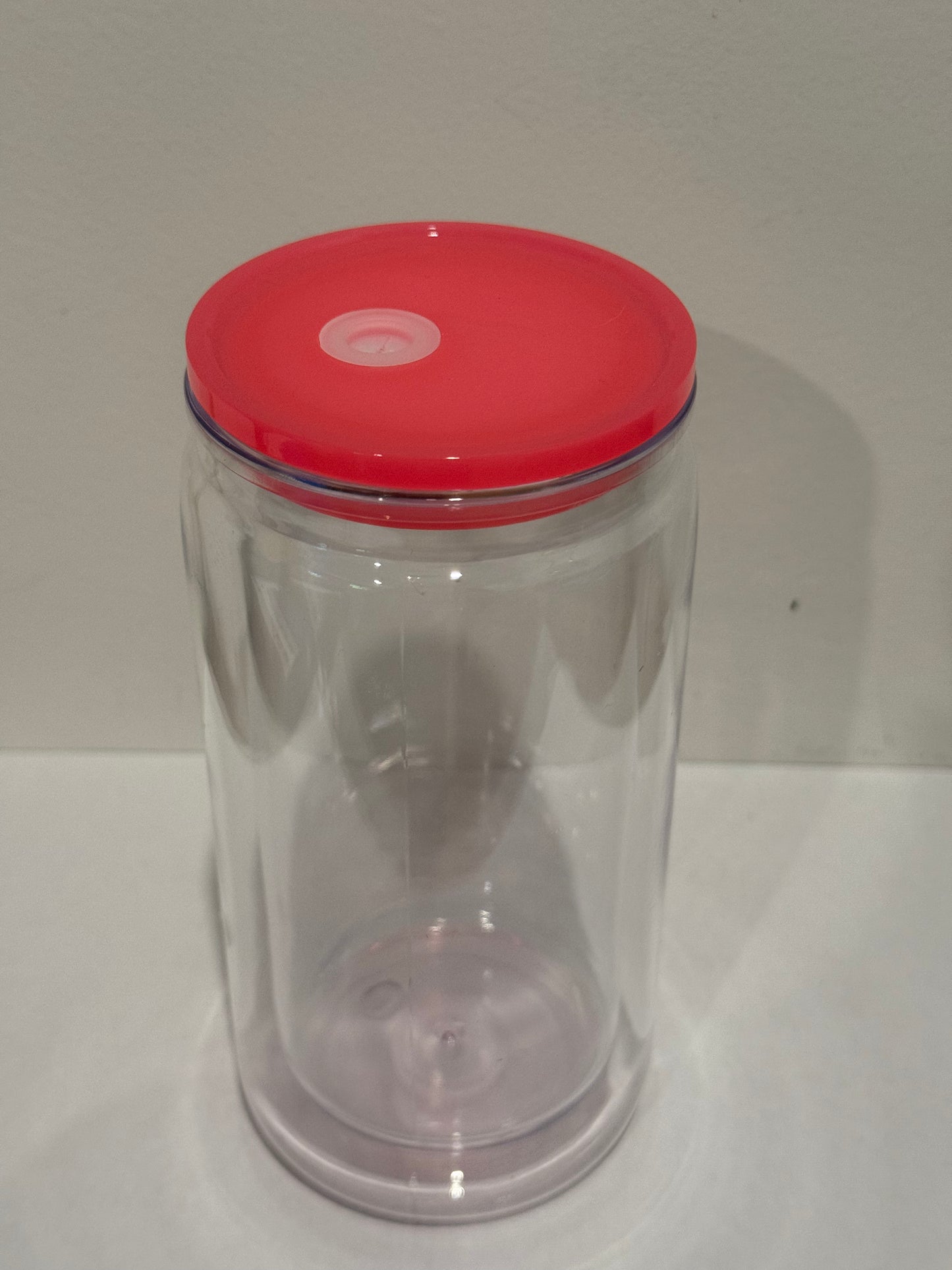 Hot pink plastic snow globe cup