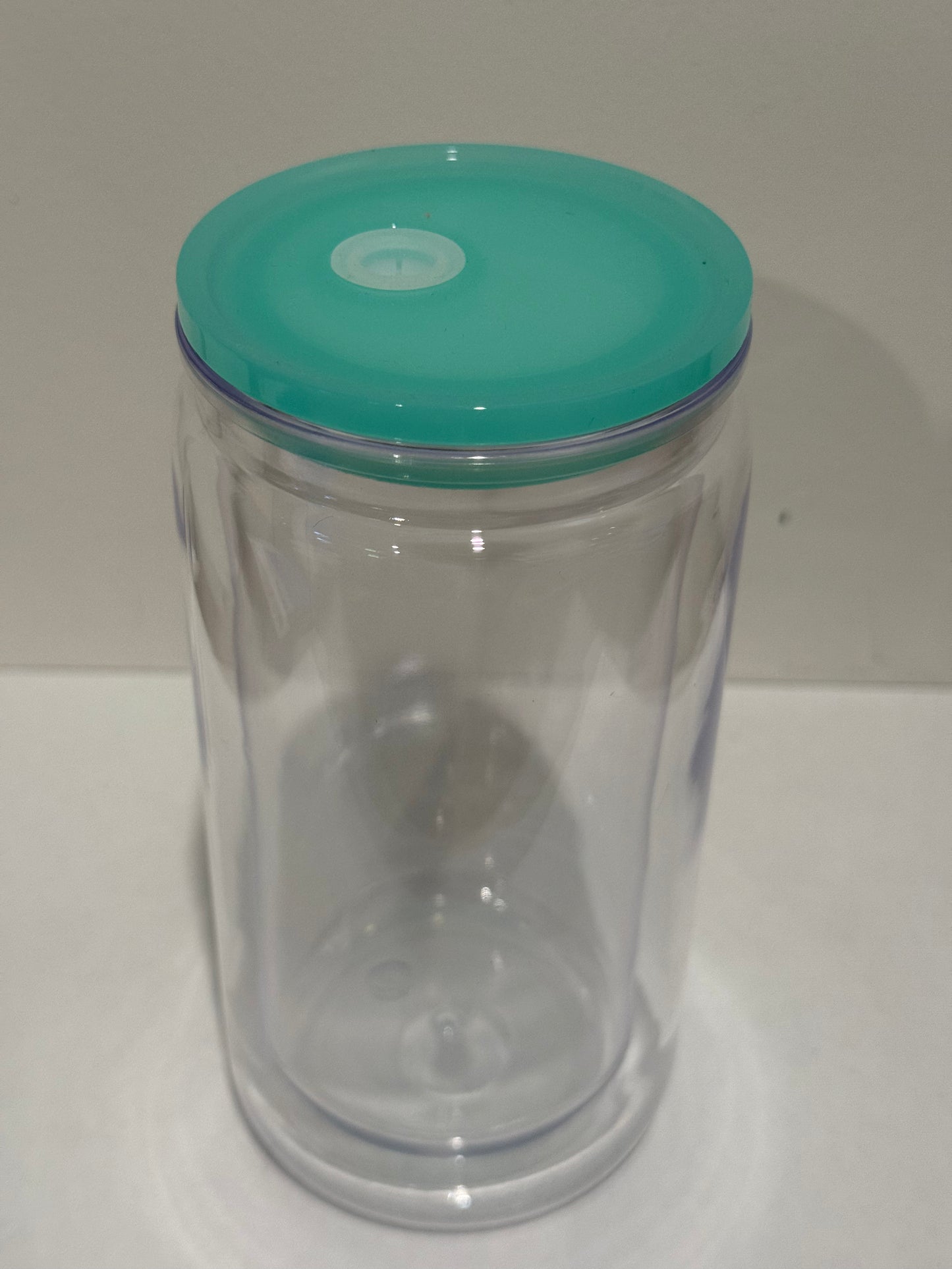 Green plastic snow globe cup