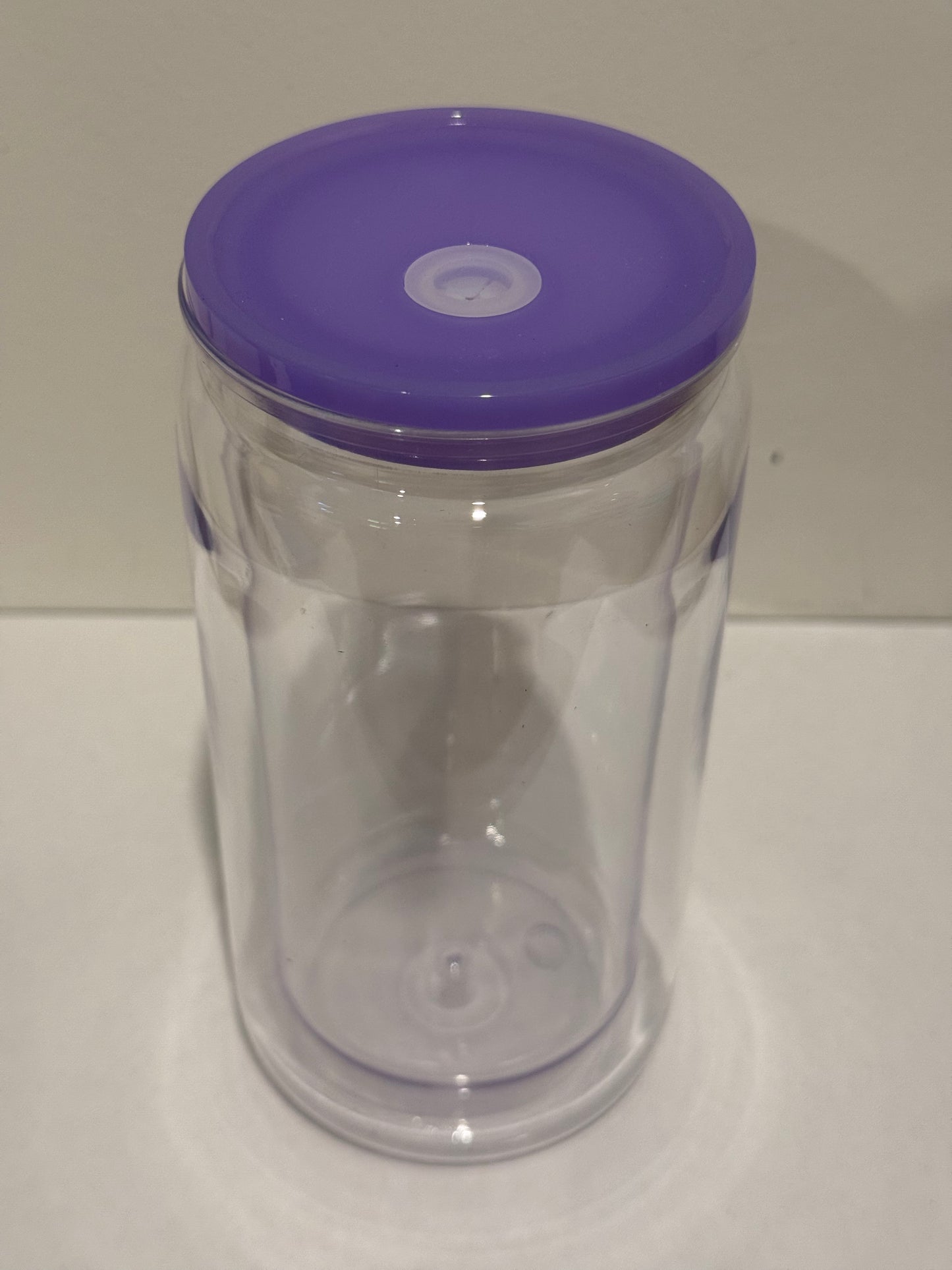 Purple plastic snow globe cup